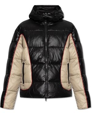 DIESEL Contrast Panel Puffer Jacket - Black