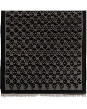 McQueen Scarf With Print - Black