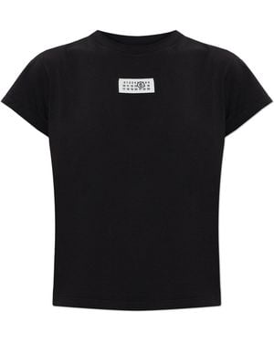 MM6 by Maison Margiela T-Shirt With Logo Patch - Black