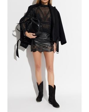 Isabel Marant Leather Skirt 'Natea' - Black