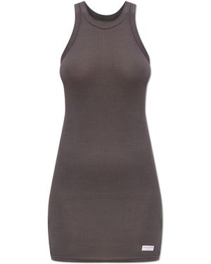 Alexander Wang Ribbed Sleeveless Slip Dress - Brown