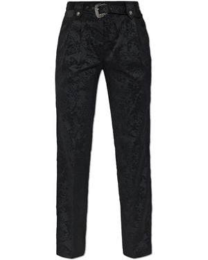 Versace Jeans Couture Trousers With 'Barocco' Motif - Black