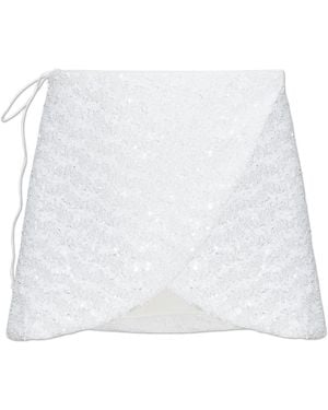 Oséree Sequin Skirt - White
