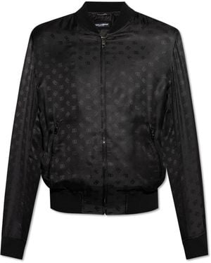 Dolce & Gabbana Silk Bomber Jacket - Black
