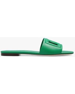 Dolce & Gabbana 'Bianca' Leather Slides - Green