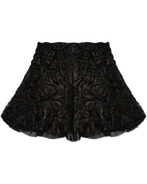 AVAVAV Leather Skirt With A Crinkled Effect - Black