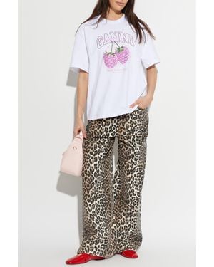 Ganni T-Shirt With Logo - White