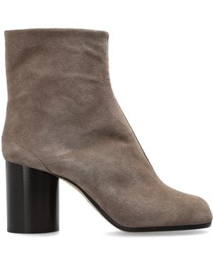 Maison Margiela Suede Heeled Ankle Boots With 'Tabi' Cut-Out - Brown
