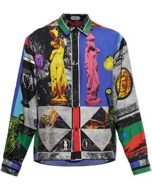 Versace Silk Shirt With 'Geo Collage' Print - Multicolour