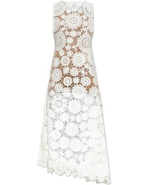 Self-Portrait Sleeveless Lace Dress - White