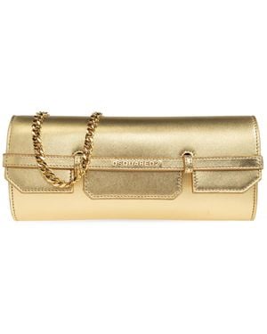 DSquared² Leather Clutch 'Twin' - Natural