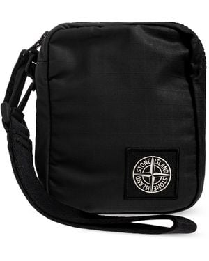 Stone Island Wristlet Pouch With Detachable Strap - Black
