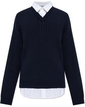 Balenciaga Jumper With A Collar - Blue