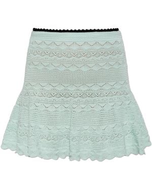 Self-Portrait Short Skirt - Green