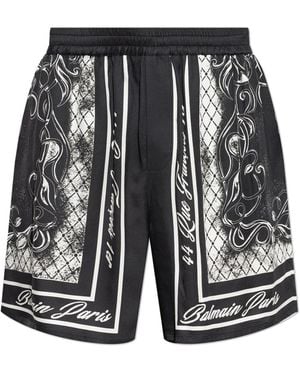Balmain Printed Shorts - Black