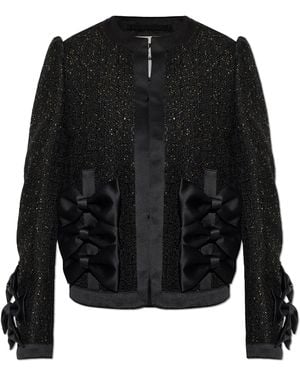 Comme des Garçons Blazer With Shimmering Appliqués - Black