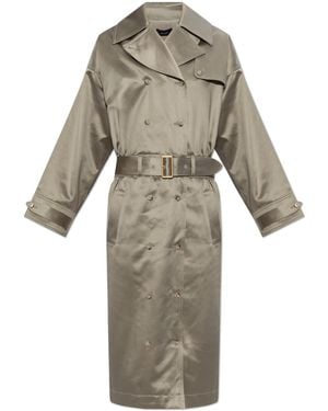 Willy Chavarria Trench Coat With Belt - Natural