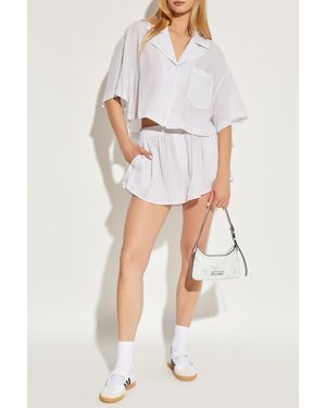 T By Alexander Wang Striped Pattern Shorts - White