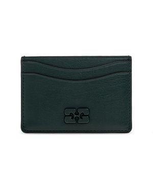 Ganni Card Holder With Logo - Black