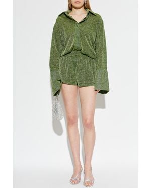 Oséree Shirt With Lurex Thread - Green