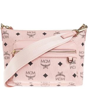 MCM Shoulder Bag With Monogram - Pink