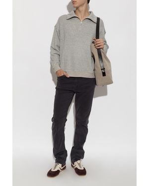 FRAME Sweatshirt With A Zip Neckline - Gray