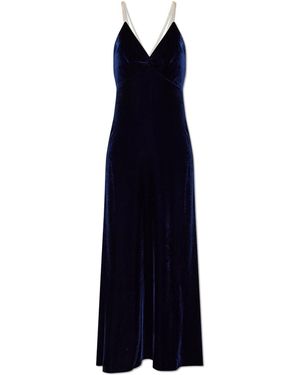 forte_forte Velvet Strap Dress - Blue