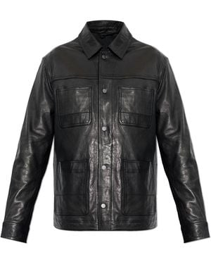 AllSaints Leather Jacket "Saxon" - Black