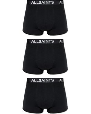 AllSaints Three-Pack Of Boxers - Black