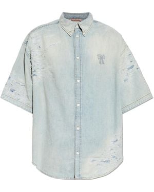 Acne Studios Denim Shirt With 'Vintage' Effect - Blue