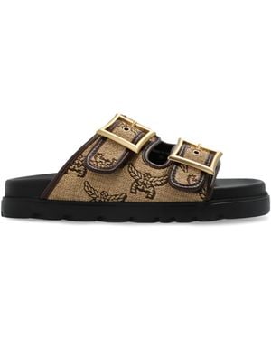 MCM Slides With Visetos Pattern - Brown