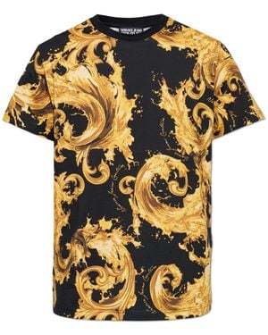 Versace Jeans Couture T-Shirt With 'Barocco' Pattern - Metallic