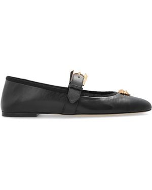 Versace Leather Ballerinas - White