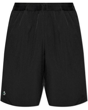 Lacoste Shorts With Logo Patch - Black