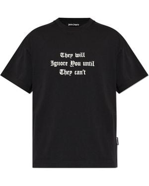 Palm Angels T-Shirt With Print - Black