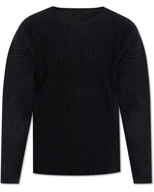 Homme Plissé Issey Miyake Pleated Sweatshirt - Black