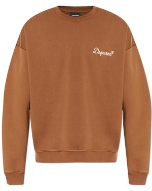 DSquared² Sweatshirt With Embroidered Logo - Brown