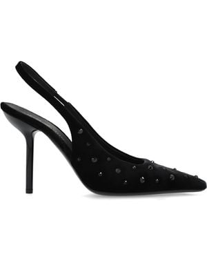 Emporio Armani Velvet Heeled Shoes - Black