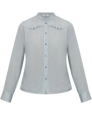 Chloé Striped Silk Shirt - Grey