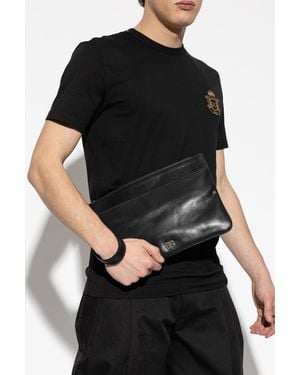 Dolce & Gabbana Leather Briefcase For Hand Carrying - Black