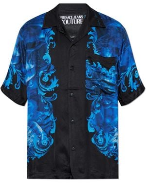 Versace Jeans Couture Shirt With 'Barocco' Print - Blue