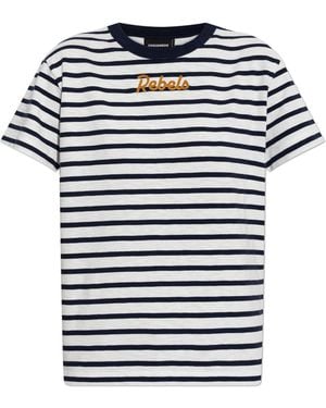 DSquared² T-Shirt With A Striped Pattern - Black