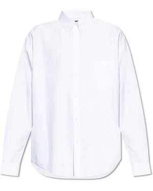 Balenciaga Cotton Shirt With Pocket - White