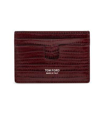 Tom Ford Leather Card Holder - Purple