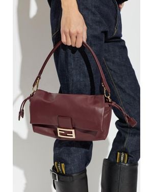 Fendi Leather 'Baguette Soft Medium' Bag - Red
