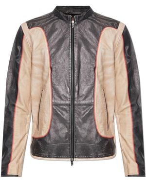 DIESEL Leather Jacket 'L-Evert' - Brown