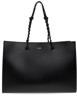 Jil Sander Leather Shopper Bag - Black