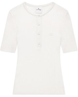 Courreges Top Made Of Combined Materials - White