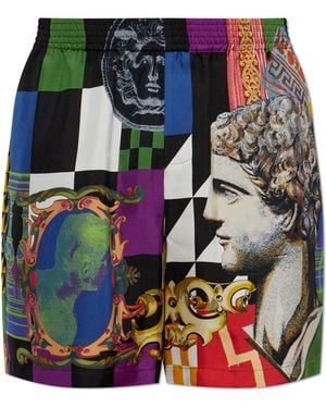 Versace Silk Shorts With Pattern - Multicolour