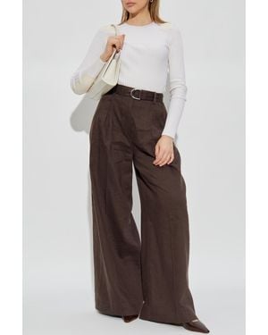 Helmut Lang Ribbed Long-Sleeve Top - Brown